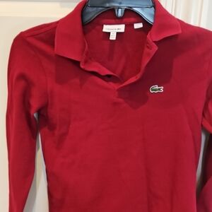 Lacoste Deep Red Long Sleeve Polo